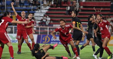 Sarina Bolden and the Filipinas celebrate a close victory in the SEA Games 2023. –PHILIPPINE WOMEN