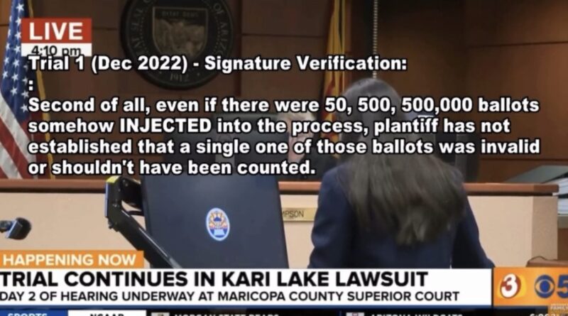 FLASHBACK: Katie Hobbs' Attorney Claimed That Missing Chain of Custody Does NOT Invalidate Ballots Because of "Multi-Level Signature Review Process" - New Evidence PROVES 274,000 Ballot Signatures Approved in LESS THAN 3 Seconds Each (VIDEO) | The Gateway Pundit | by Jordan Conradson