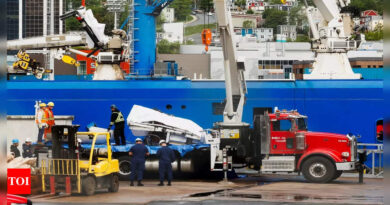 Titanic Submarine Debris: Presumed human remains, shattered Titanic submersible returned to shore - Times of India