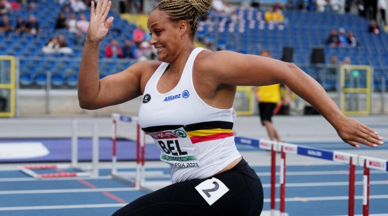 Belgian shot putter Boumkwo runs 100m hurdles to save team from disqualification