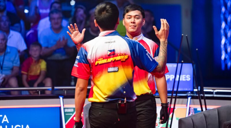 Johann Chua, James Aranas rally to reach 2nd round of World Cup of Pool