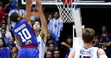 Gabe Norwood (No. 10) rises for a dunk against Argentina star Luis Scola in one of the highlight moments of the Philippines in the 2014 World Cup. Before the tournament, Gilas Pilipinas also got crushed in a series of friendlies against tough national teams. —FIBA.BASKETBALL