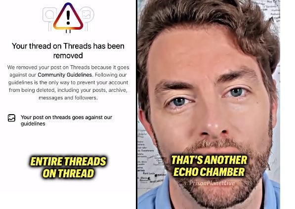 What a Surprise! Zuckerberg's "Threads" Platform Is Already Deleting Entire Threads and Harvesting Your Data - Paul Joseph Watson Video | The Gateway Pundit | by Jim Hoft | 2