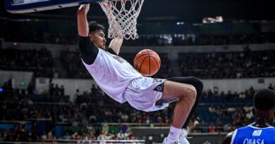 Sean Torculas rams this one home to downplay early dominance of UP, before the Maroons had to outsteady the Eagles in the stretch. —UAAP PHOTO