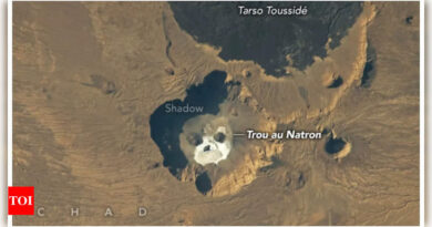 A ghostly face in the rock: Nasa releases eerie image of 'skull' in a volcanic pit in Sahara - Times of India