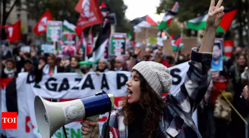 Paris protesters call for Gaza ceasefire - Times of India