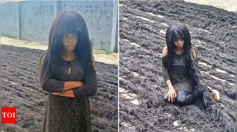 Nigerian woman sets world record for longest wig - Times of India